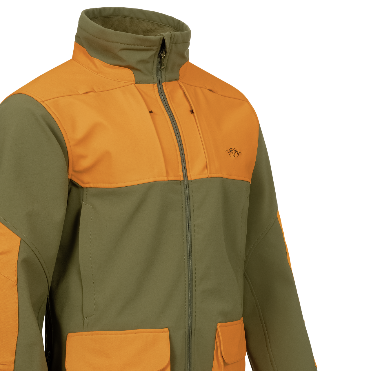 Blaser Herren Tackle Softshell Jacke dunkel olive / blaze orange