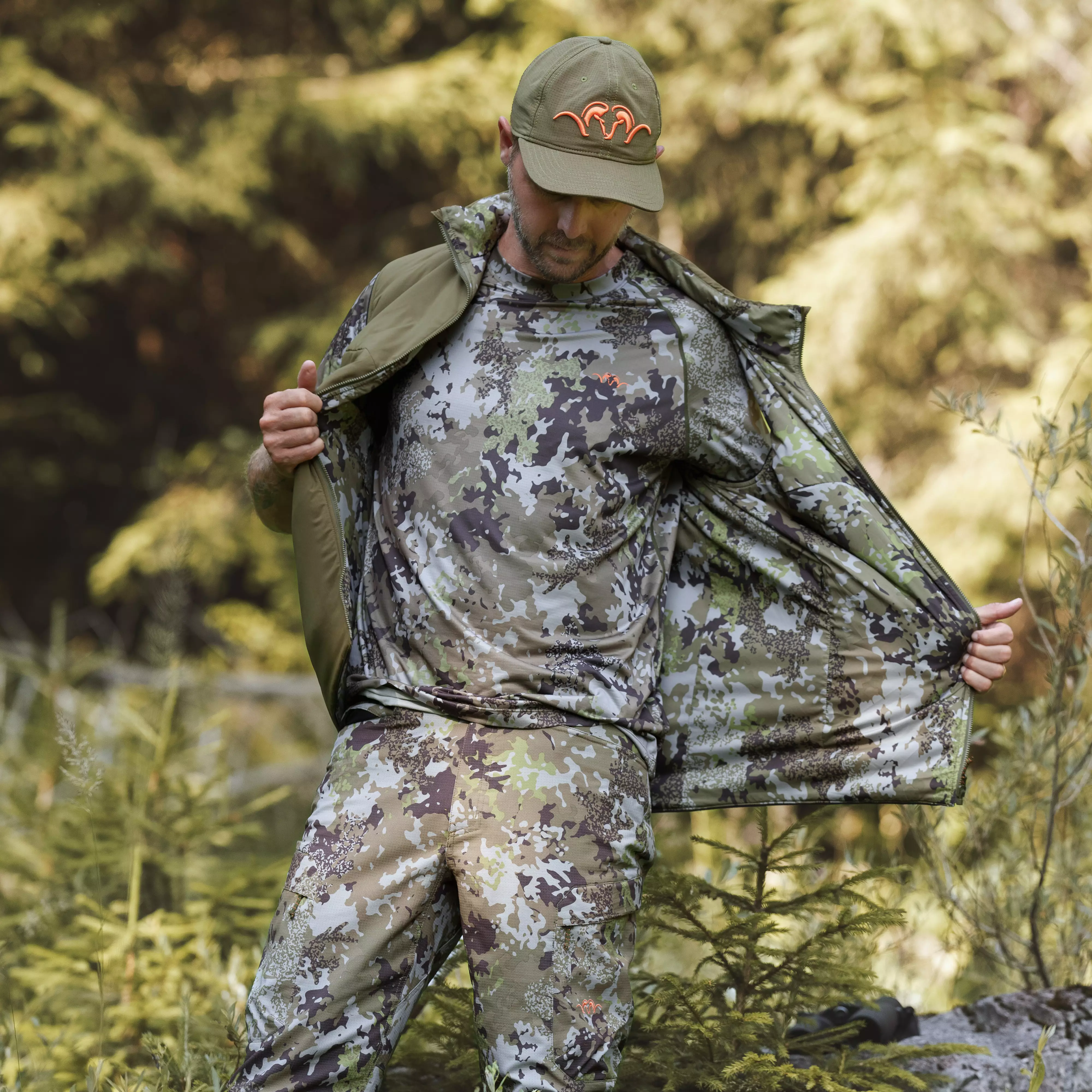 Blaser Wende Weste Endeavor in dunkel olive/camouflage