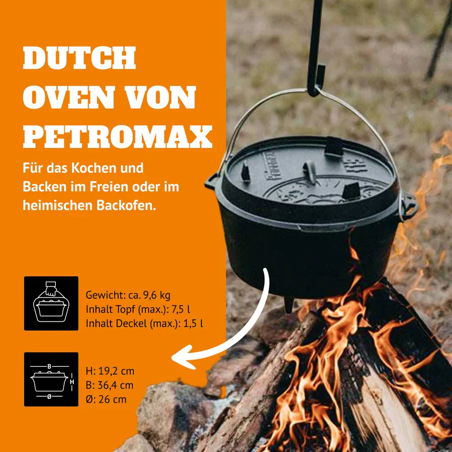 PETROMAX Feuertopf mit Füßen (Dutch Oven)