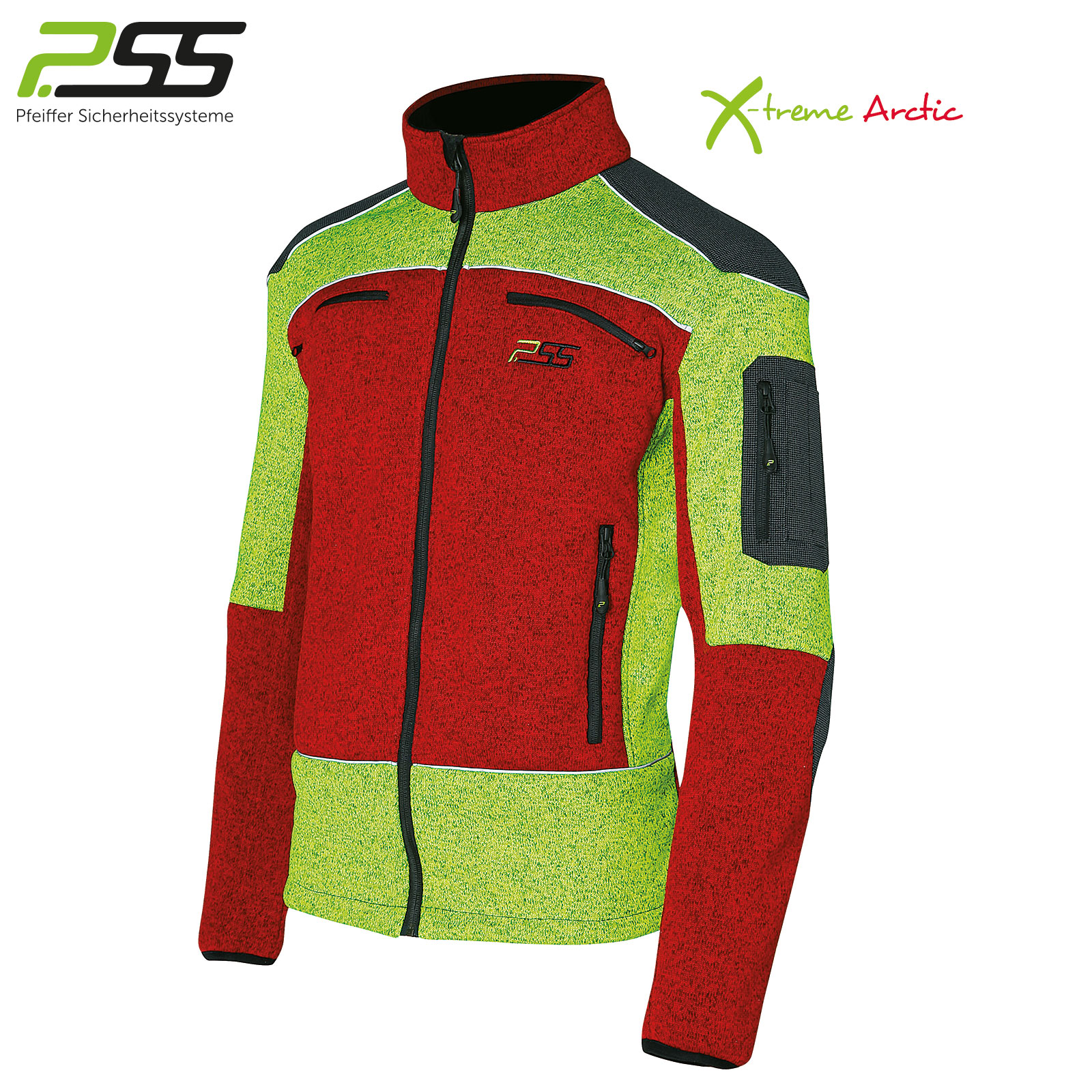 PSS X-treme Arctic Faserstrickjacke rot/gelb