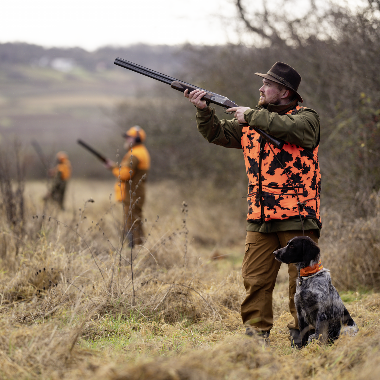 Blaser Herren Tackle Softshell Jacke rubber braun / blaze orange 
