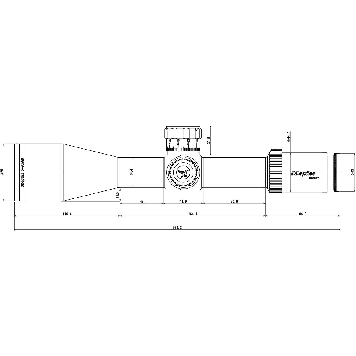  DDoptics Zielfernrohr DDMP V6 5-30x56 Long Range | MRAD | tac-A 