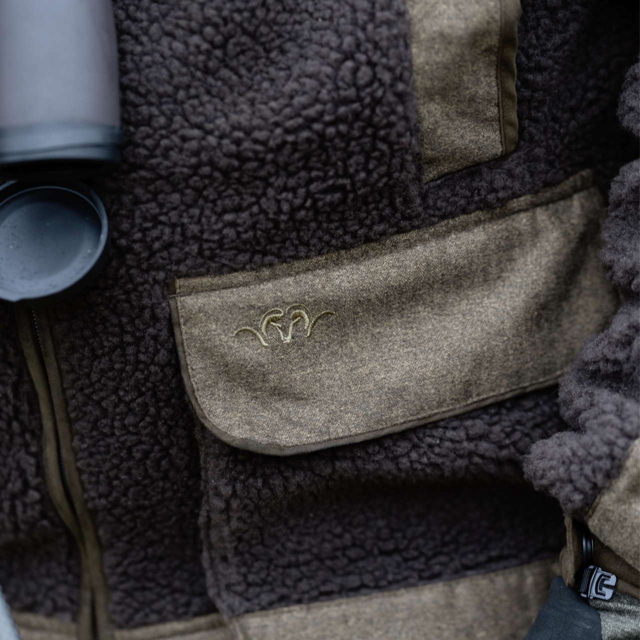 Blaser Herren Sherpa Fleece Jacke dunkelbraun