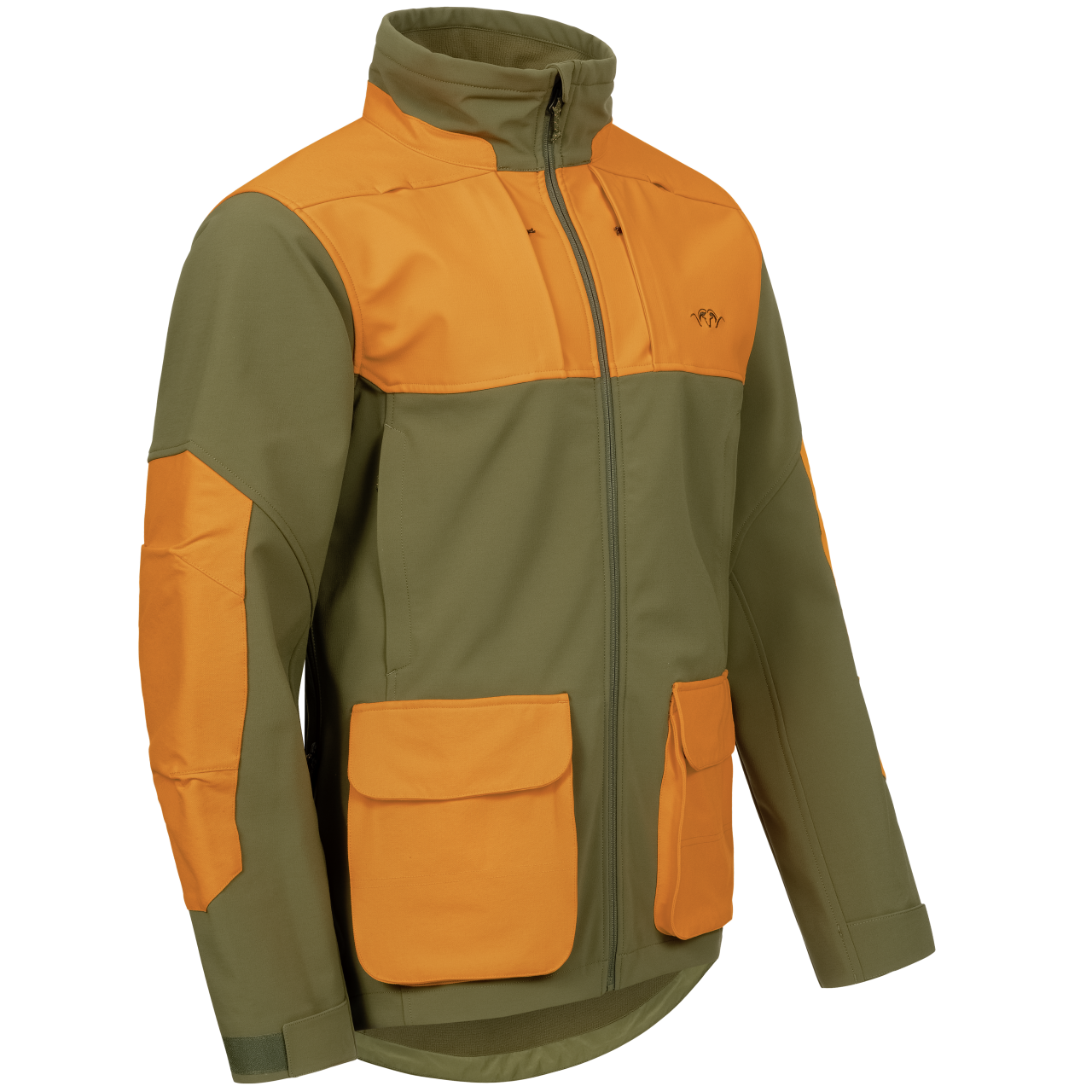Blaser Herren Tackle Softshell Jacke dunkel olive / blaze orange