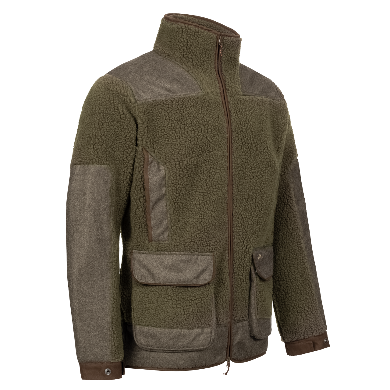 Blaser Herren Sherpa Fleece Jacke dunkel oliv
