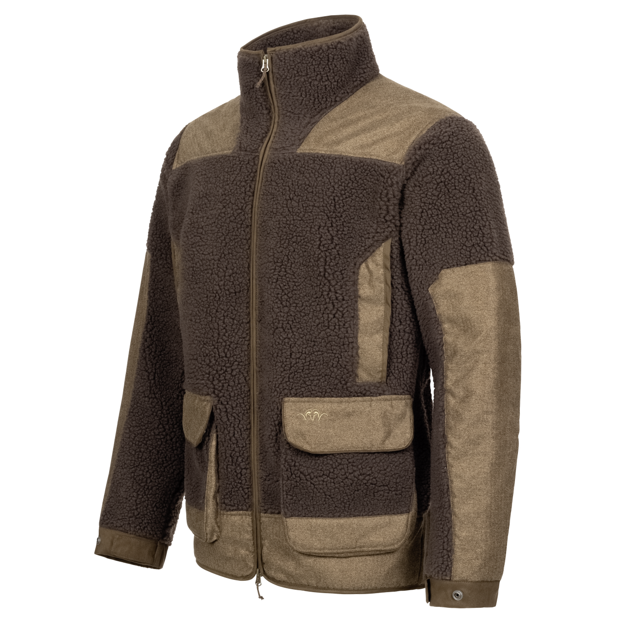 Blaser Herren Sherpa Fleece Jacke dunkelbraun