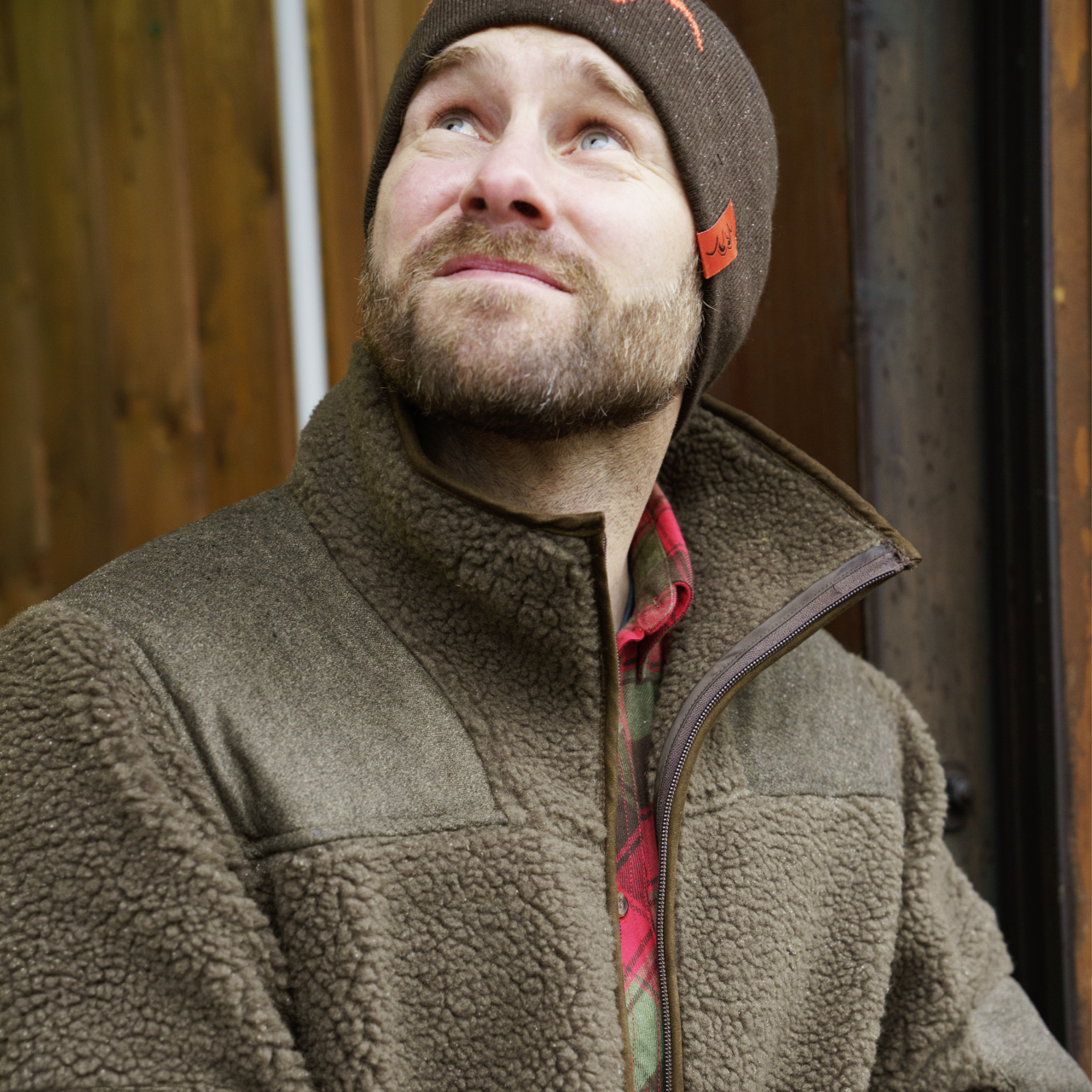 Blaser Herren Sherpa Fleece Jacke dunkel oliv