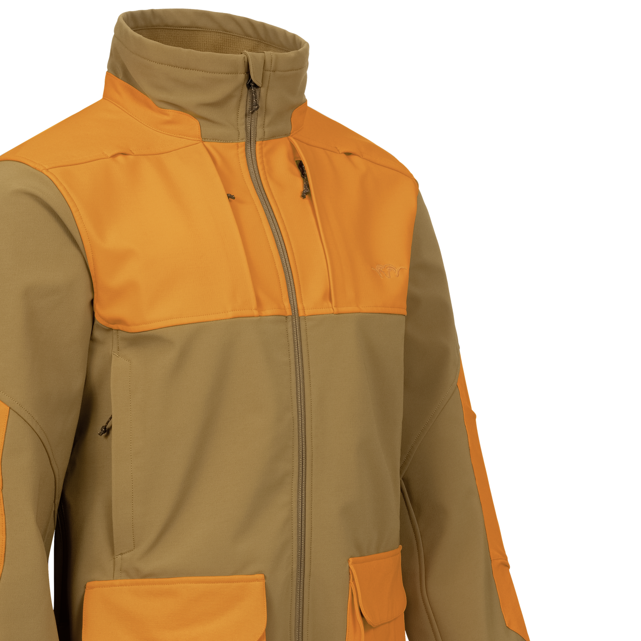 Blaser Herren Tackle Softshell Jacke rubber braun / blaze orange 