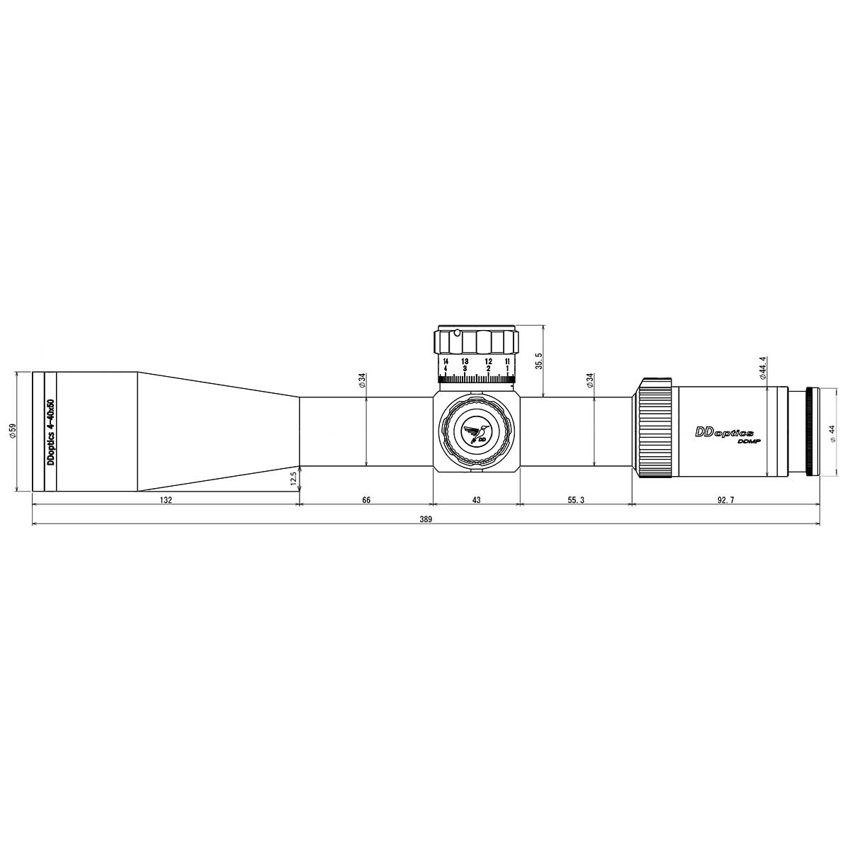  DDoptics Zielfernrohr DDMP V10 4-40x50 Long Range | MRAD | tac-A 