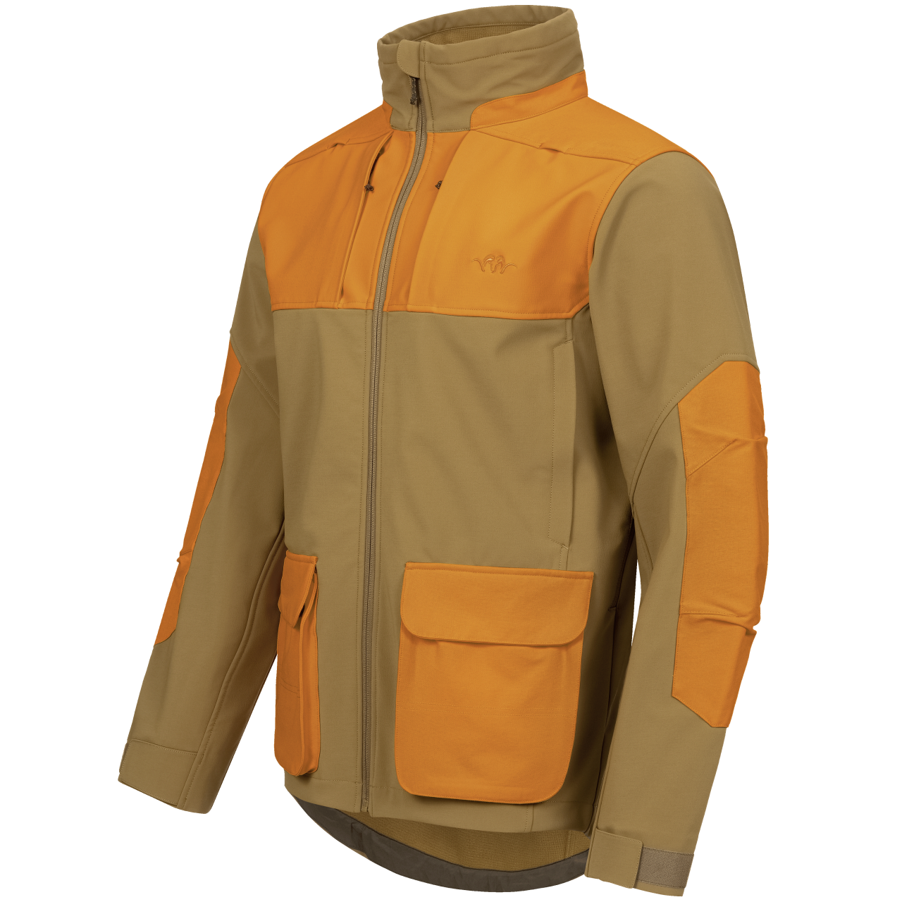 Blaser Herren Tackle Softshell Jacke rubber braun / blaze orange 