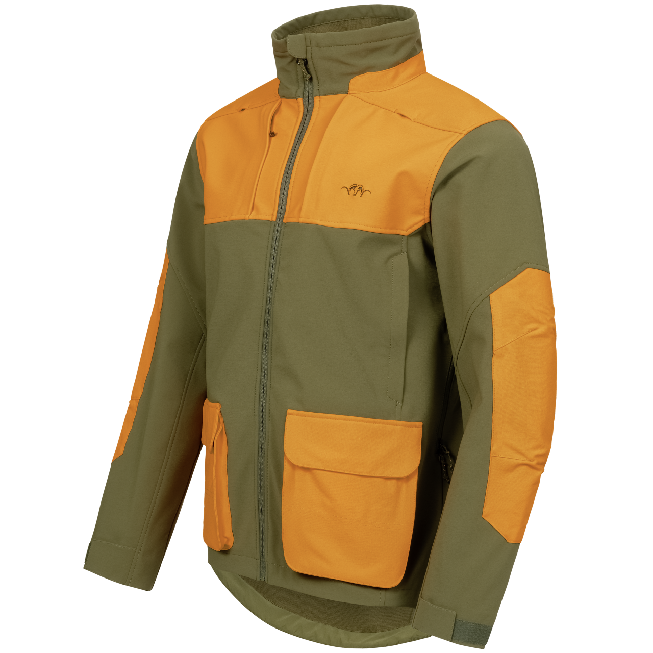 Blaser Herren Tackle Softshell Jacke dunkel olive / blaze orange